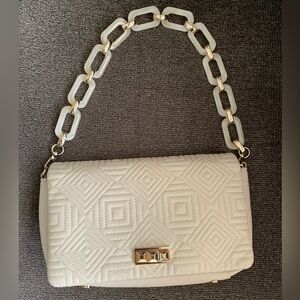ZARA Quilted Cream Shoulder/Clutch Bag